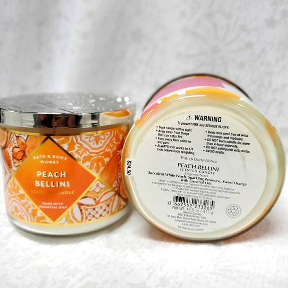 Peach Bellini 3-Wick Candle Duo - Picture 2 of 4